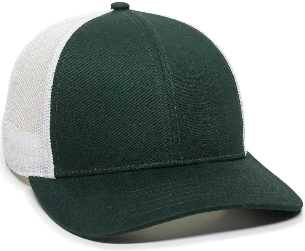 Oc Sports Oc770 Adjustable Mesh Back Cap with Sweatband - Dark Green White - Forest / 6 7/8’’ - 7 1/2’’