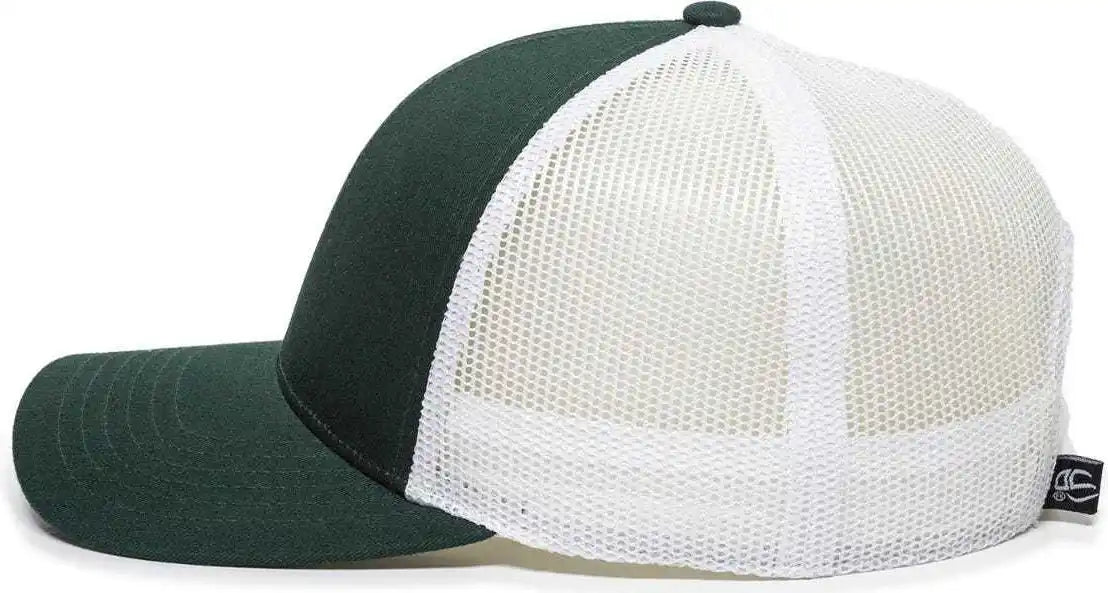 Oc Sports Oc770 Adjustable Mesh Back Cap with Sweatband - Dark Green White - Forest / 6 7/8’’ - 7 1/2’’