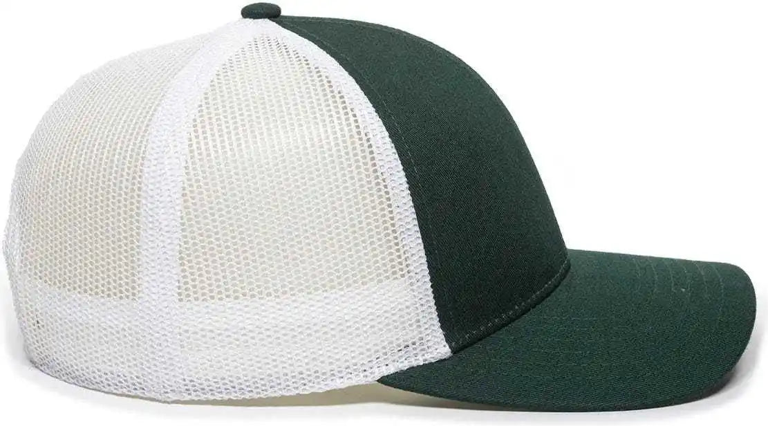 Oc Sports Oc770 Adjustable Mesh Back Cap with Sweatband - Dark Green White - Forest / 6 7/8’’ - 7 1/2’’