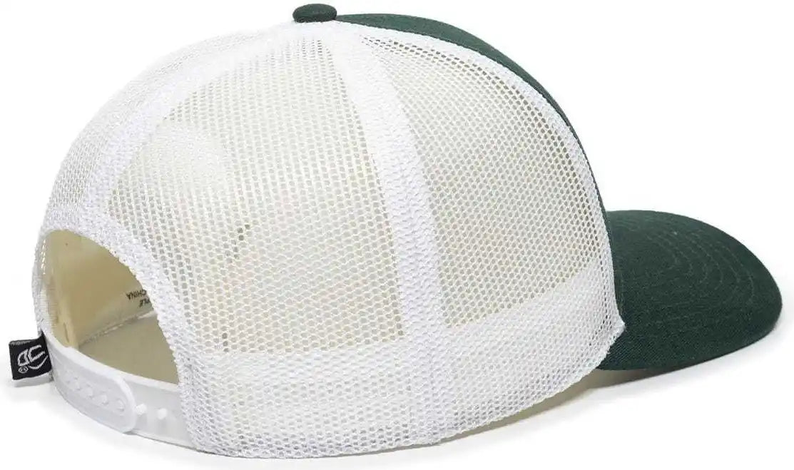 Oc Sports Oc770 Adjustable Mesh Back Cap with Sweatband - Dark Green White - Forest / 6 7/8’’ - 7 1/2’’