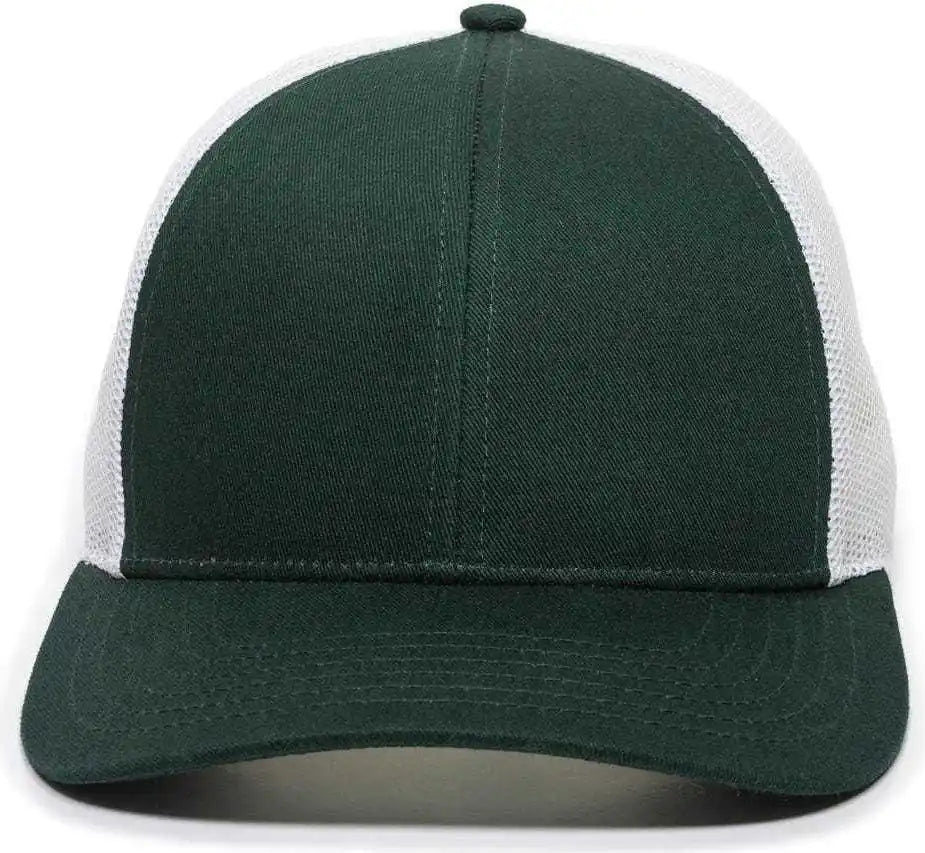 Oc Sports Oc770 Adjustable Mesh Back Cap with Sweatband - Dark Green White - Forest / 6 7/8’’ - 7 1/2’’