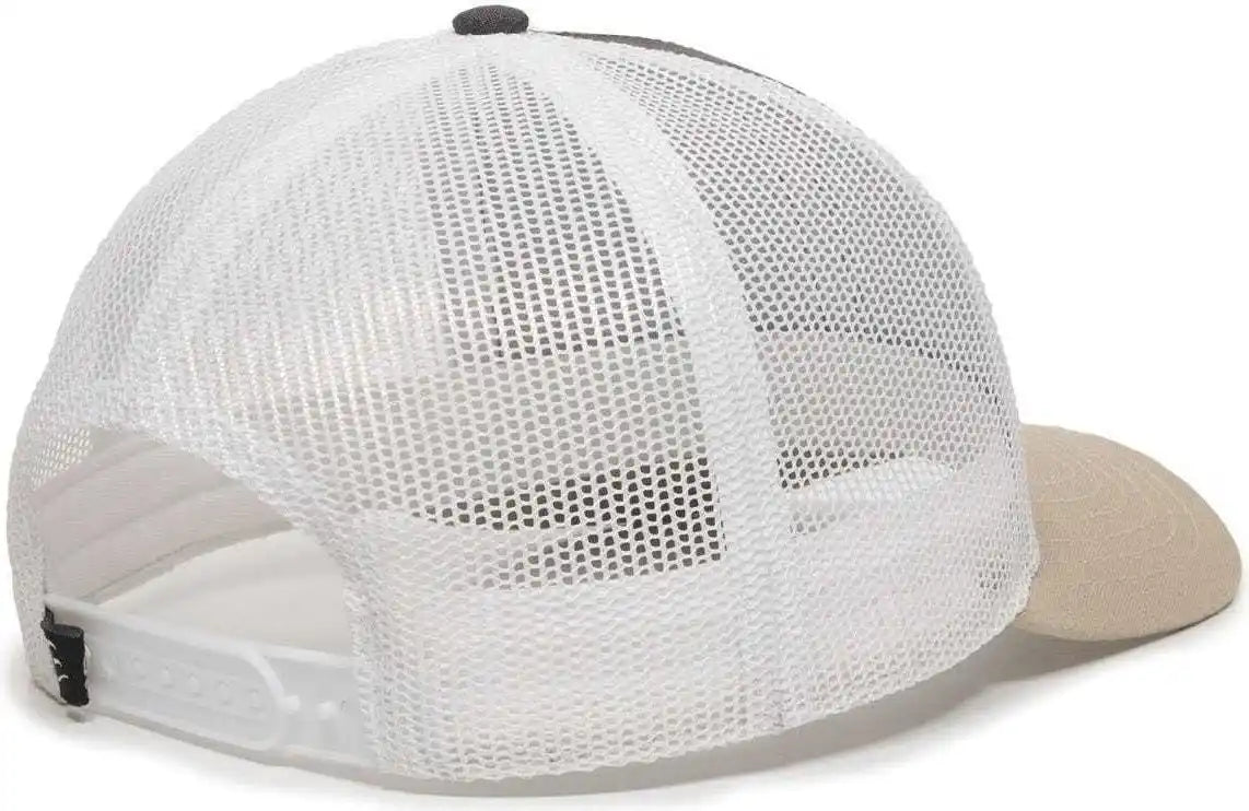 Oc Sports Oc770 Adjustable Mesh Back Cap with Sweatband - Heathered Charcoal White Khaki - Dark Gray / 6 7/8’’ - 7 1/2’’