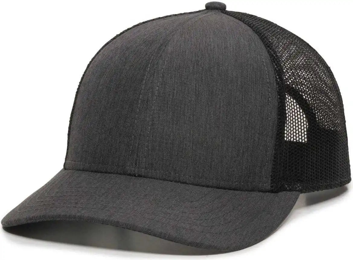 Oc Sports Oc770 Adjustable Mesh Back Cap with Sweatband - Heathered Charcoal Black