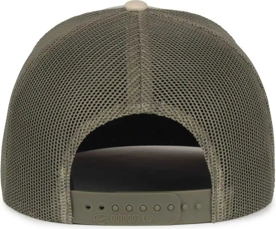 Oc Sports Oc770 Adjustable Mesh Back Cap with Sweatband - Heathered Stone Olive Old Gold - Osfm