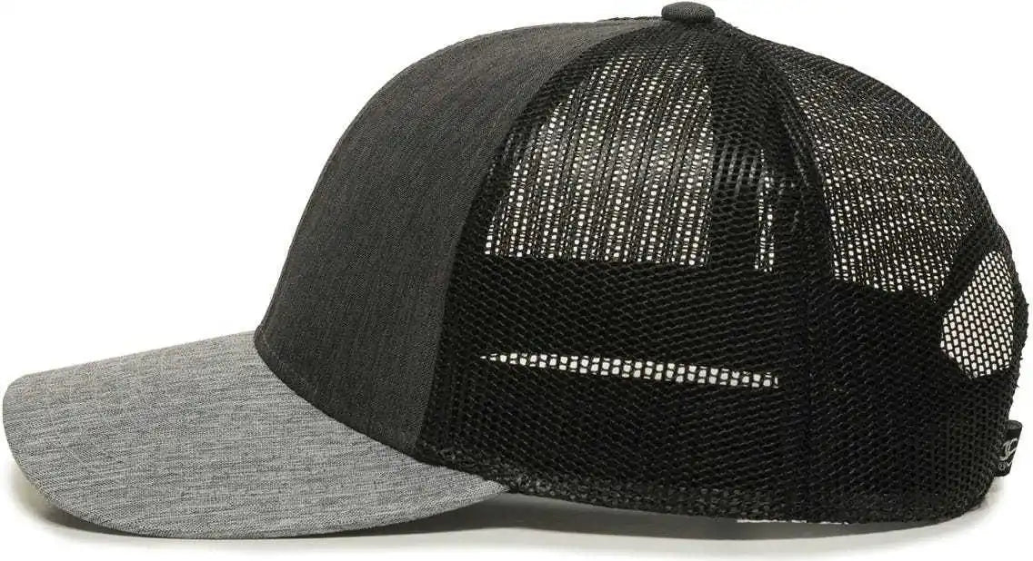 Oc Sports Oc770 Adjustable Mesh Back Cap with Sweatband - Heathered Charcoal Black Gray - Dark / 6 7/8’’ - 7 1/2’’