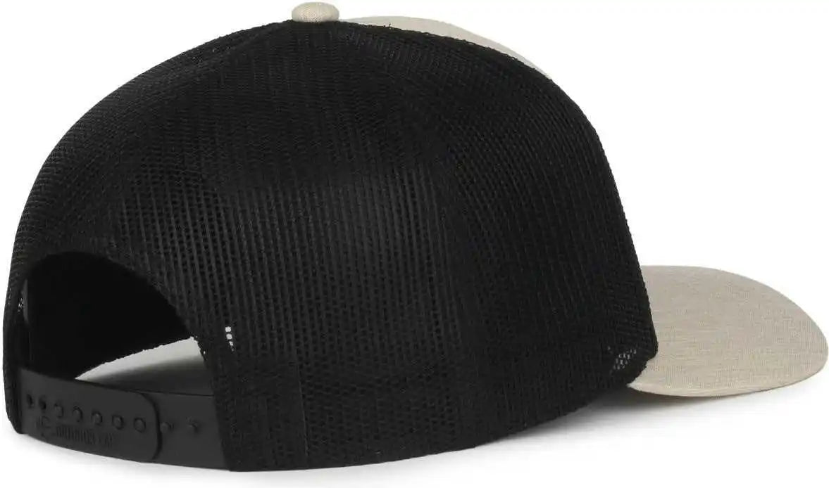 Oc Sports Oc770 Adjustable Mesh Back Cap with Sweatband - Heathered Stone Black - Osfm