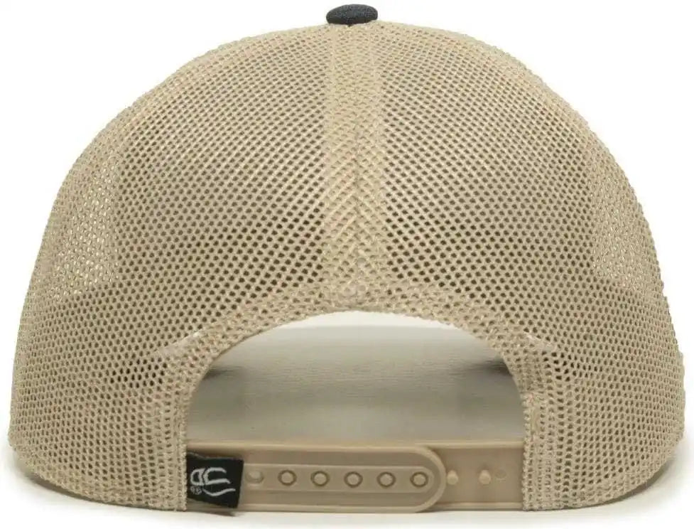Oc Sports Oc770 Adjustable Mesh Back Cap with Sweatband - Heathered Navy Khaki Brown - 6 7/8’’ - 7 1/2’’