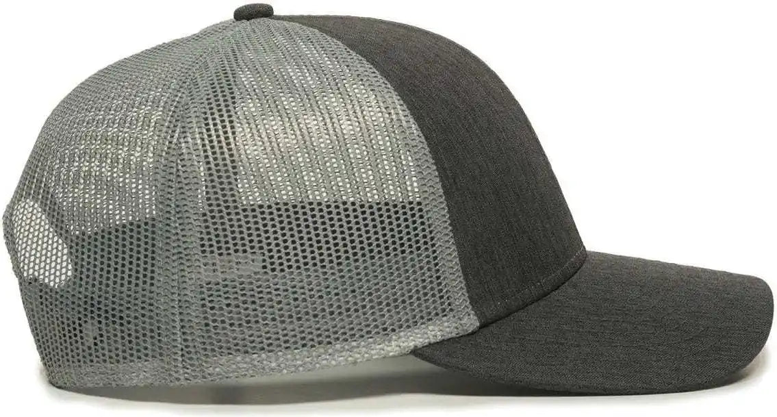 Oc Sports Oc770 Adjustable Mesh Back Cap with Sweatband - Heathered Black Charcoal Gray - Dark / 6 7/8’’ - 7 1/2’’