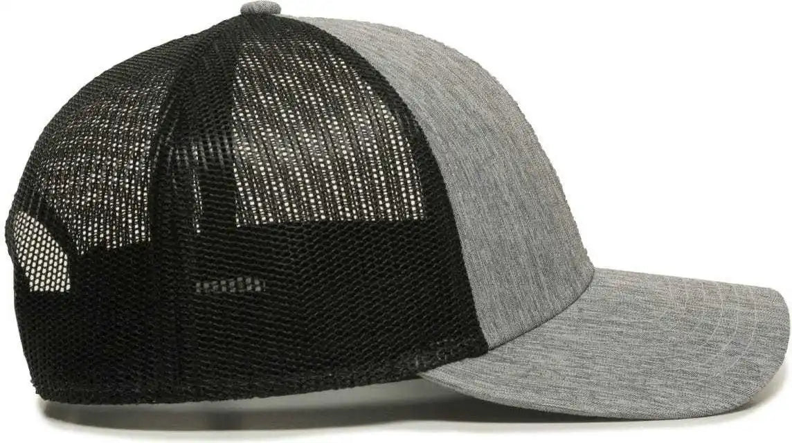 Oc Sports Oc770 Adjustable Mesh Back Cap with Sweatband - Heathered Gray Black - 6 7/8’’ - 7 1/2’’