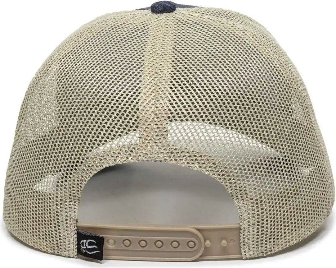Oc Sports Oc770 Adjustable Mesh Back Cap with Sweatband - Heathered Navy Khaki - 6 7/8’’ - 7 1/2’’