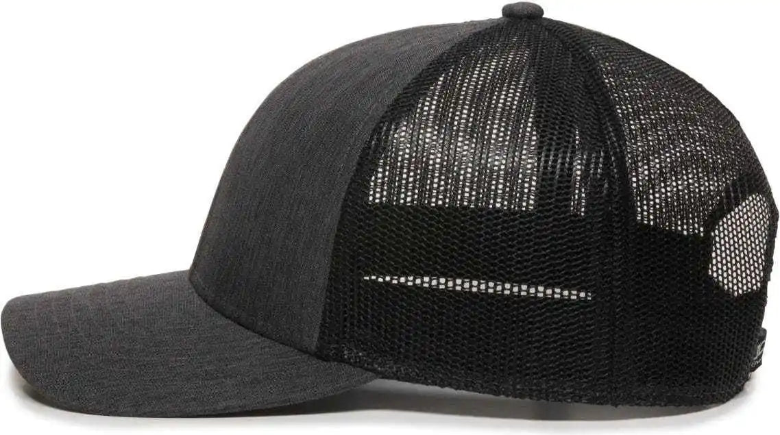 Oc Sports Oc770 Adjustable Mesh Back Cap with Sweatband - Heathered Charcoal Black
