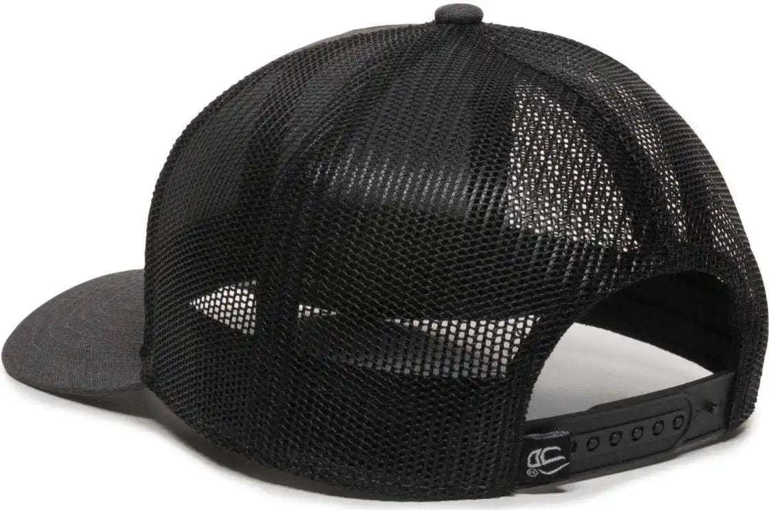 Oc Sports Oc770 Adjustable Mesh Back Cap with Sweatband - Heathered Charcoal Black