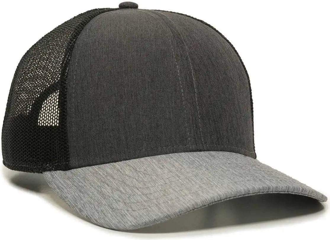 Oc Sports Oc770 Adjustable Mesh Back Cap with Sweatband - Heathered Charcoal Black Gray - Dark / 6 7/8’’ - 7 1/2’’