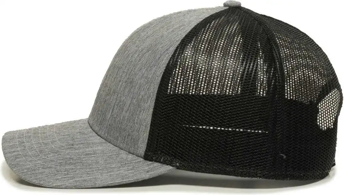 Oc Sports Oc770 Adjustable Mesh Back Cap with Sweatband - Heathered Gray Black - 6 7/8’’ - 7 1/2’’