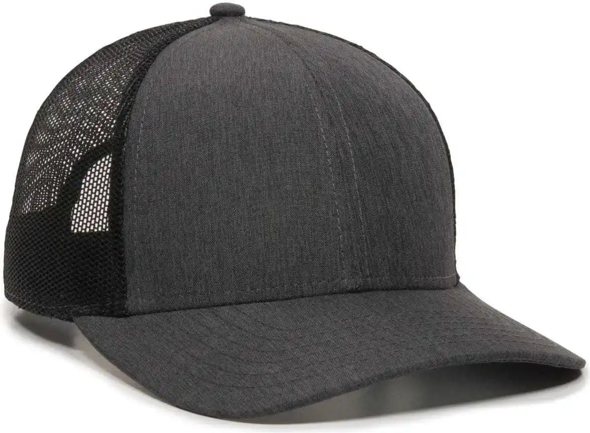 Oc Sports Oc770 Adjustable Mesh Back Cap with Sweatband - Heathered Charcoal Black - Dark Gray / 6 7/8’’ - 7 1/2’’