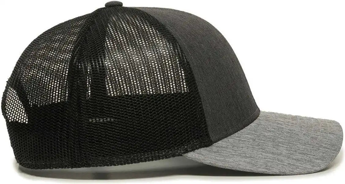 Oc Sports Oc770 Adjustable Mesh Back Cap with Sweatband - Heathered Charcoal Black Gray - Dark / 6 7/8’’ - 7 1/2’’