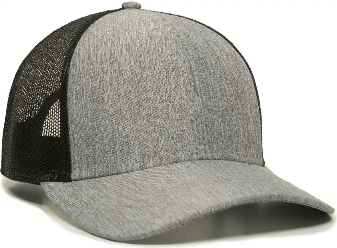 Oc Sports Oc770 Adjustable Mesh Back Cap with Sweatband - Heathered Gray Black - 6 7/8’’ - 7 1/2’’