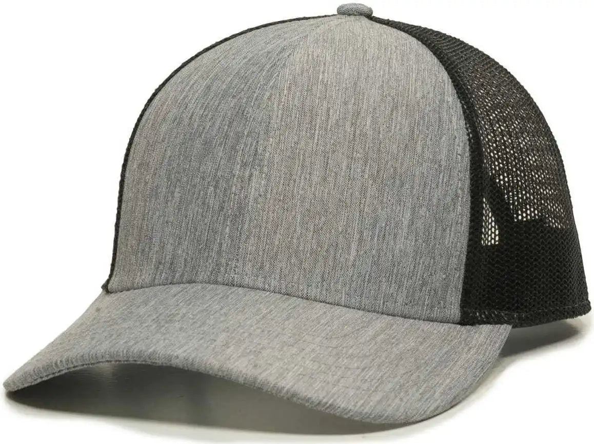 Oc Sports Oc770 Adjustable Mesh Back Cap with Sweatband - Heathered Gray Black - 6 7/8’’ - 7 1/2’’