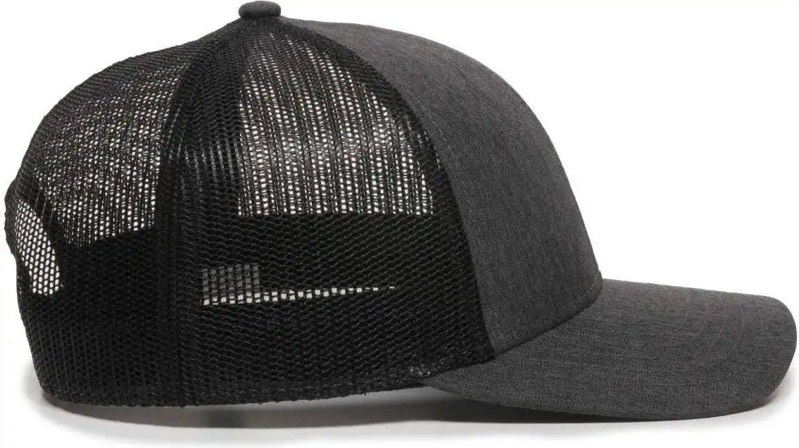 Oc Sports Oc770 Adjustable Mesh Back Cap with Sweatband - Heathered Charcoal Black