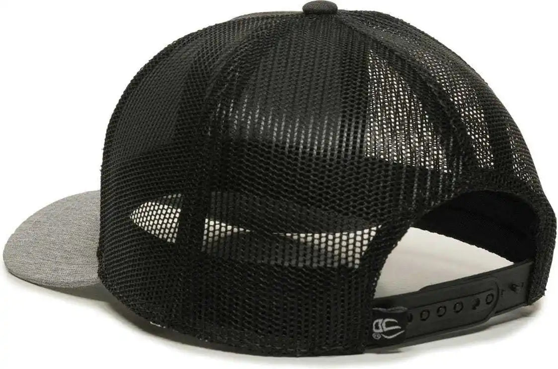 Oc Sports Oc770 Adjustable Mesh Back Cap with Sweatband - Heathered Charcoal Black Gray - Dark / 6 7/8’’ - 7 1/2’’