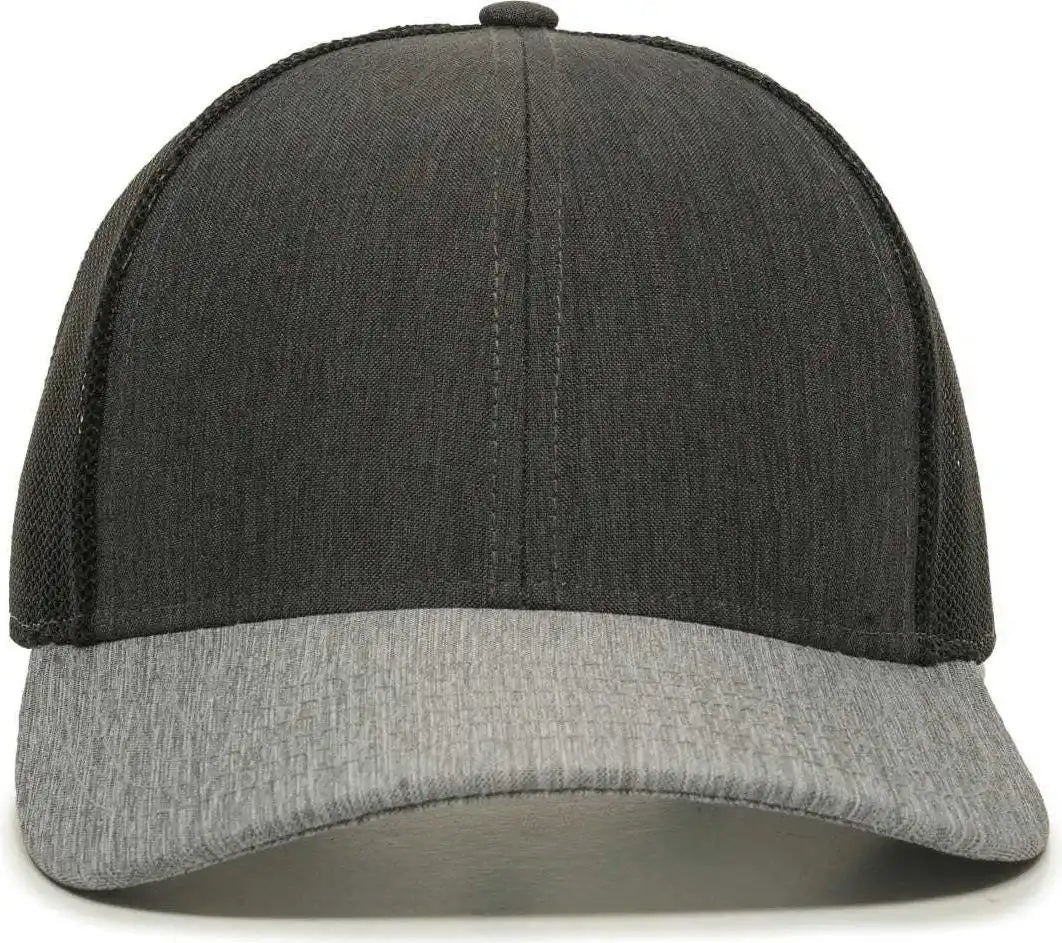 Oc Sports Oc770 Adjustable Mesh Back Cap with Sweatband - Heathered Charcoal Black Gray - Dark / 6 7/8’’ - 7 1/2’’