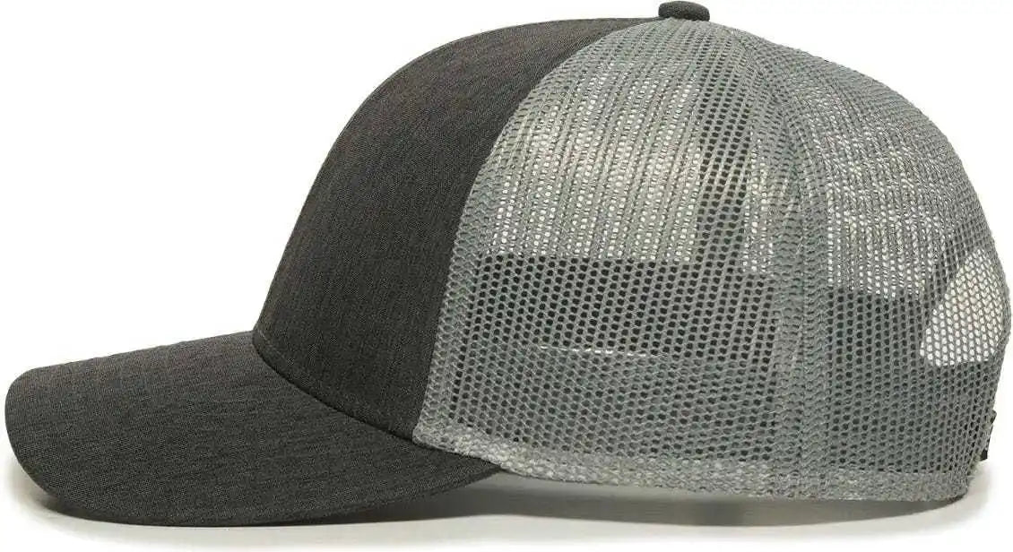 Oc Sports Oc770 Adjustable Mesh Back Cap with Sweatband - Heathered Black Charcoal Gray - Dark / 6 7/8’’ - 7 1/2’’