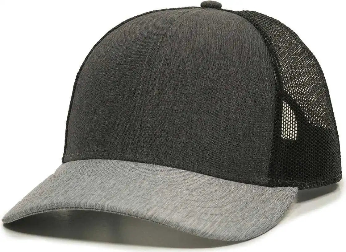 Oc Sports Oc770 Adjustable Mesh Back Cap with Sweatband - Heathered Charcoal Black Gray - Dark / 6 7/8’’ - 7 1/2’’