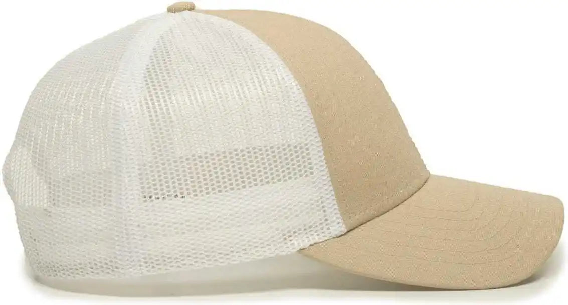 Oc Sports Oc770 Adjustable Mesh Back Cap with Sweatband - Khaki White - 6 7/8’’ - 7 1/2’’