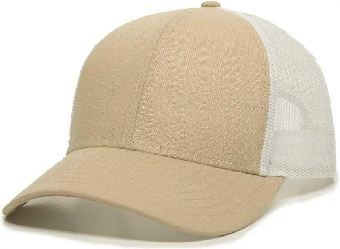 Oc Sports Oc770 Adjustable Mesh Back Cap with Sweatband - Khaki White - 6 7/8’’ - 7 1/2’’