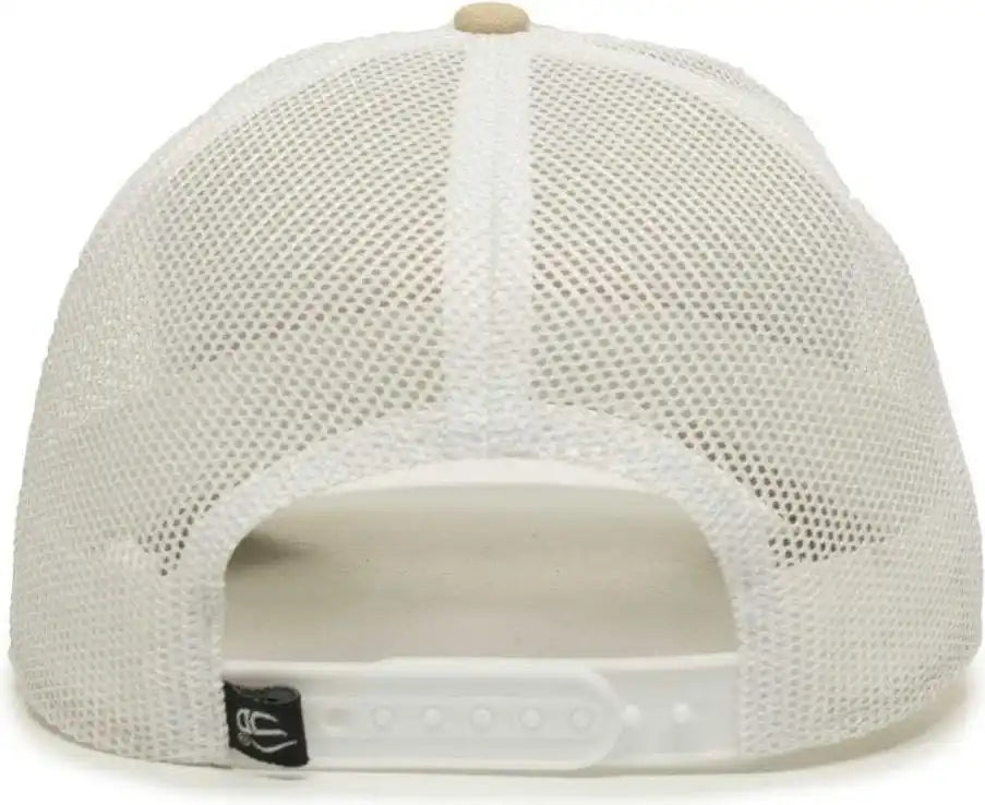 Oc Sports Oc770 Adjustable Mesh Back Cap with Sweatband - Khaki White - 6 7/8’’ - 7 1/2’’