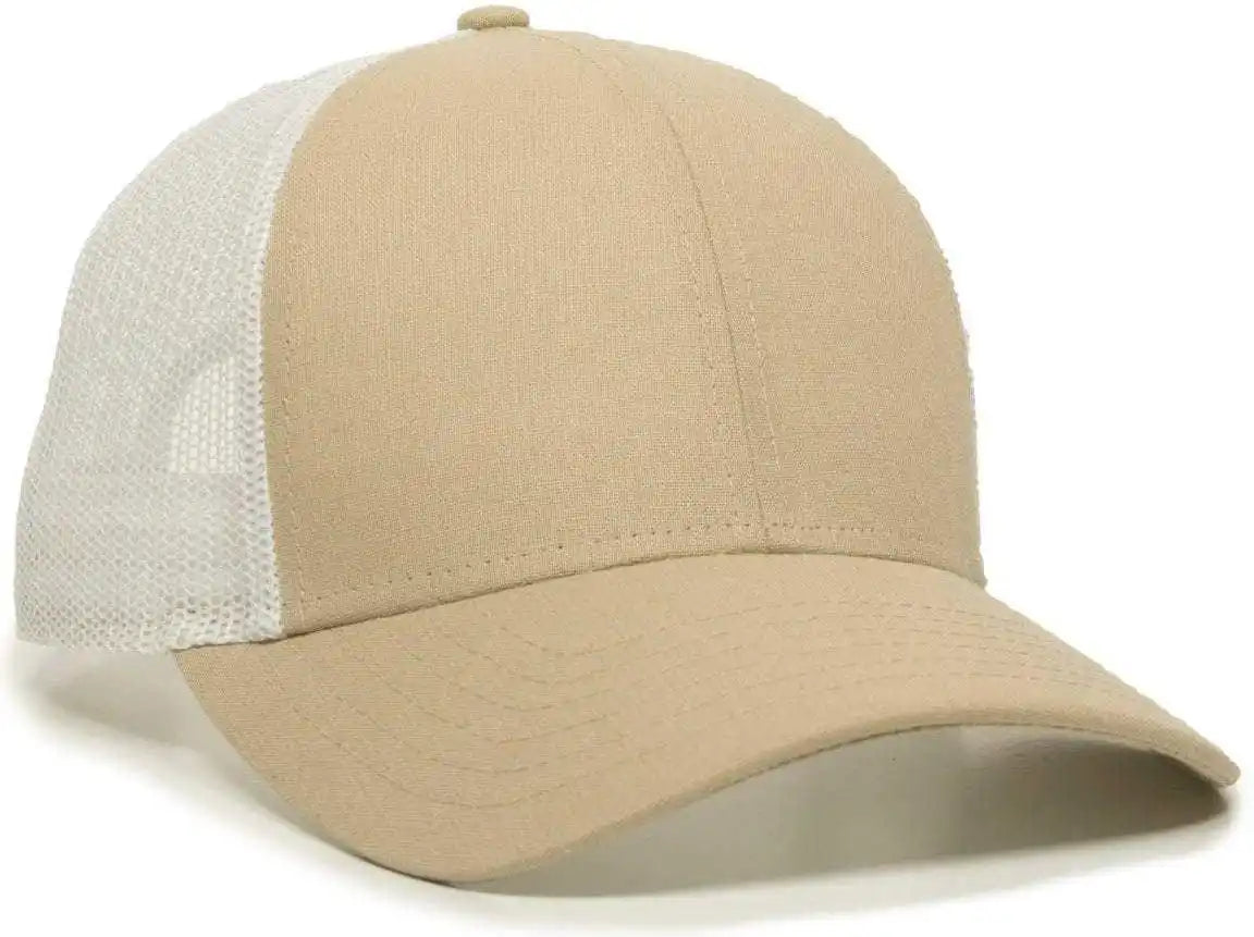 Oc Sports Oc770 Adjustable Mesh Back Cap with Sweatband - Khaki White - 6 7/8’’ - 7 1/2’’