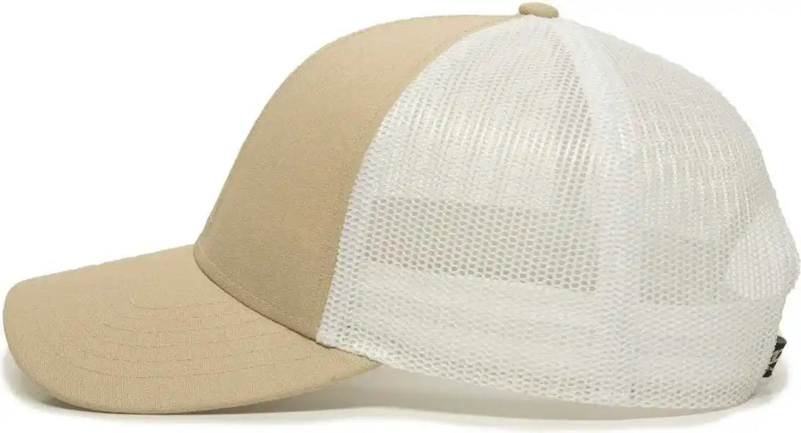 Oc Sports Oc770 Adjustable Mesh Back Cap with Sweatband - Khaki White - 6 7/8’’ - 7 1/2’’