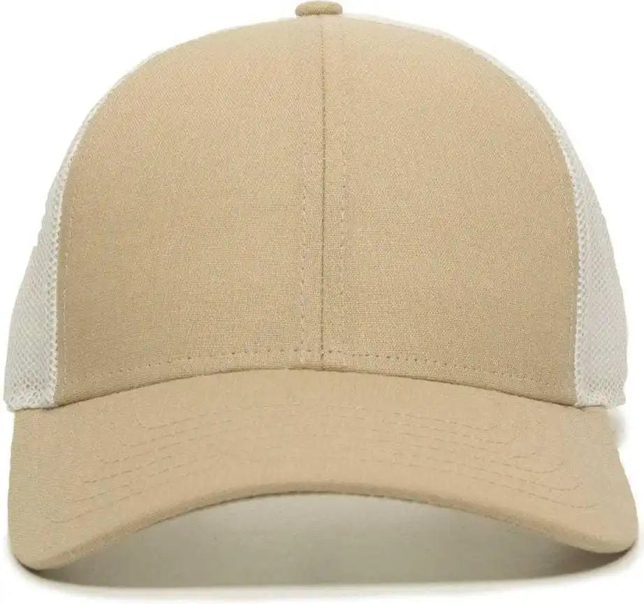 Oc Sports Oc770 Adjustable Mesh Back Cap with Sweatband - Khaki White - 6 7/8’’ - 7 1/2’’