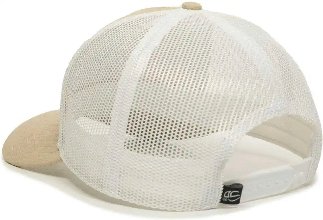 Oc Sports Oc770 Adjustable Mesh Back Cap with Sweatband - Khaki White - 6 7/8’’ - 7 1/2’’