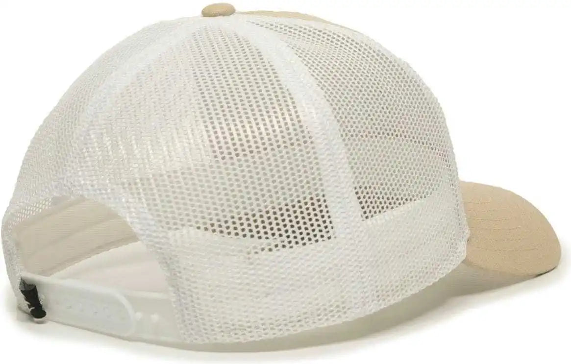Oc Sports Oc770 Adjustable Mesh Back Cap with Sweatband - Khaki White - 6 7/8’’ - 7 1/2’’