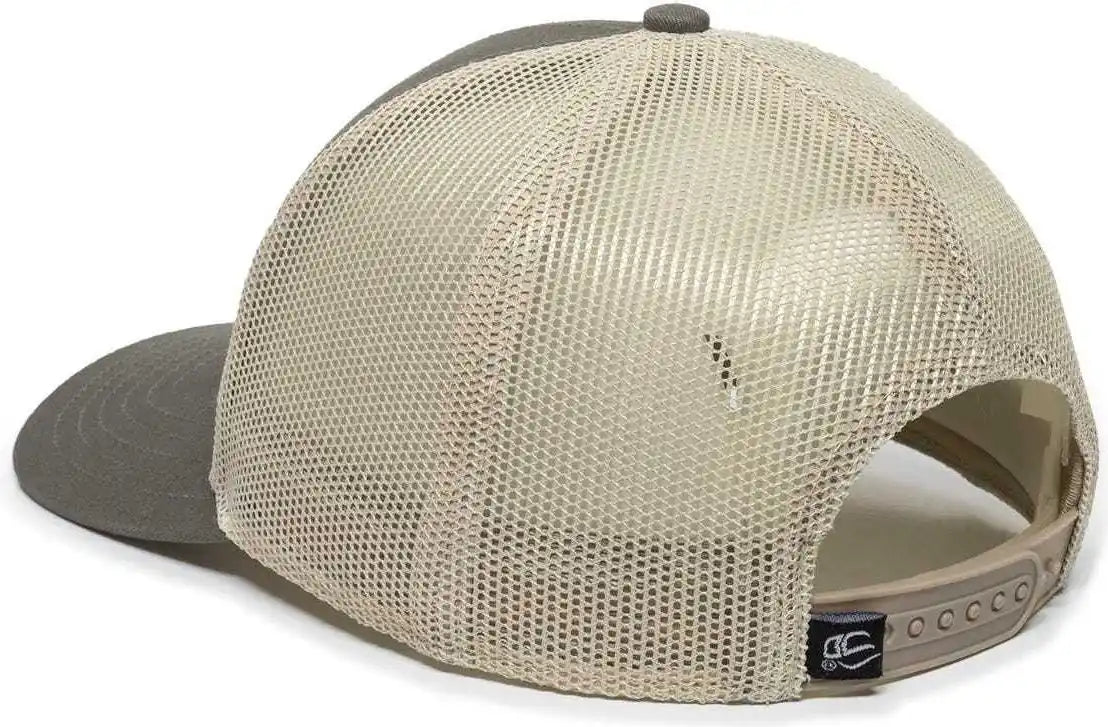 Oc Sports Oc770 Adjustable Mesh Back Cap with Sweatband - Loden Khaki - Dark Gray / 6 7/8’’ - 7 1/2’’