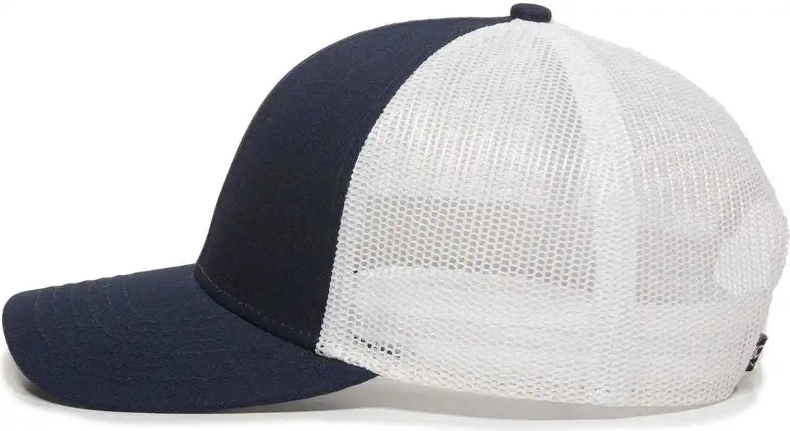 Oc Sports Oc770 Adjustable Mesh Back Cap with Sweatband - Navy White - 6 7/8’’ - 7 1/2’’