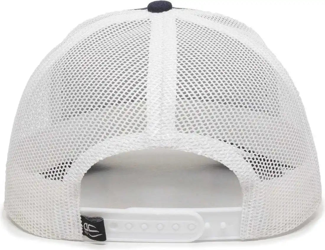 Oc Sports Oc770 Adjustable Mesh Back Cap with Sweatband - Navy White - 6 7/8’’ - 7 1/2’’