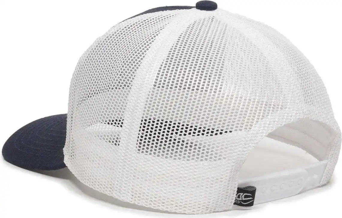 Oc Sports Oc770 Adjustable Mesh Back Cap with Sweatband - Navy White - 6 7/8’’ - 7 1/2’’