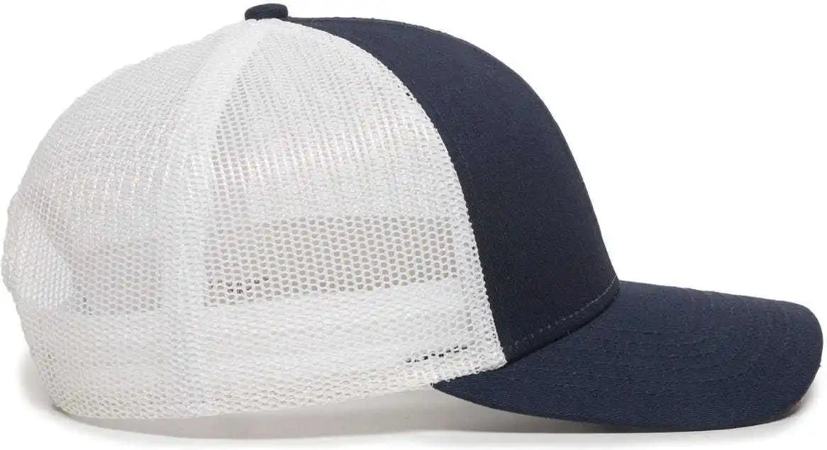 Oc Sports Oc770 Adjustable Mesh Back Cap with Sweatband - Navy White - 6 7/8’’ - 7 1/2’’