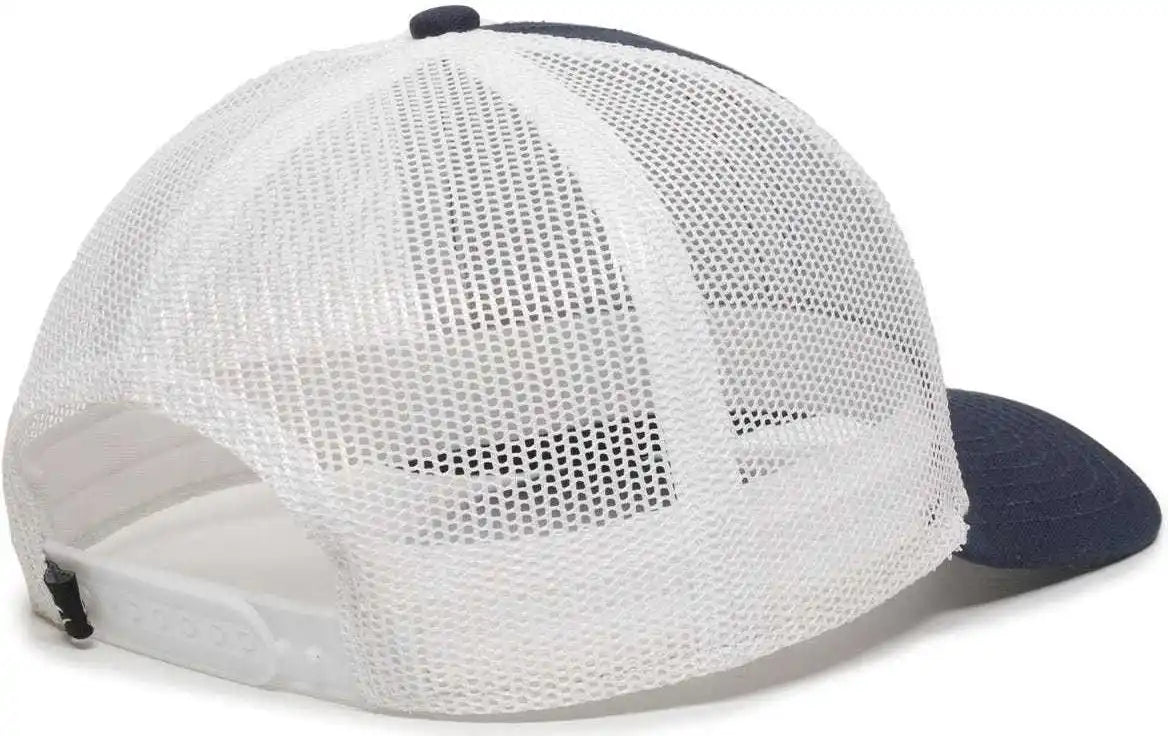 Oc Sports Oc770 Adjustable Mesh Back Cap with Sweatband - Navy White - 6 7/8’’ - 7 1/2’’