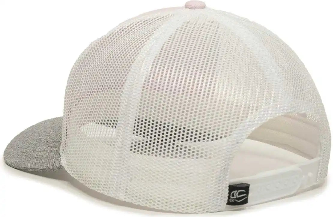 Oc Sports Oc770 Adjustable Mesh Back Cap with Sweatband - Pink White Heathered Gray - Green / 6 7/8’’ - 7 1/2’’