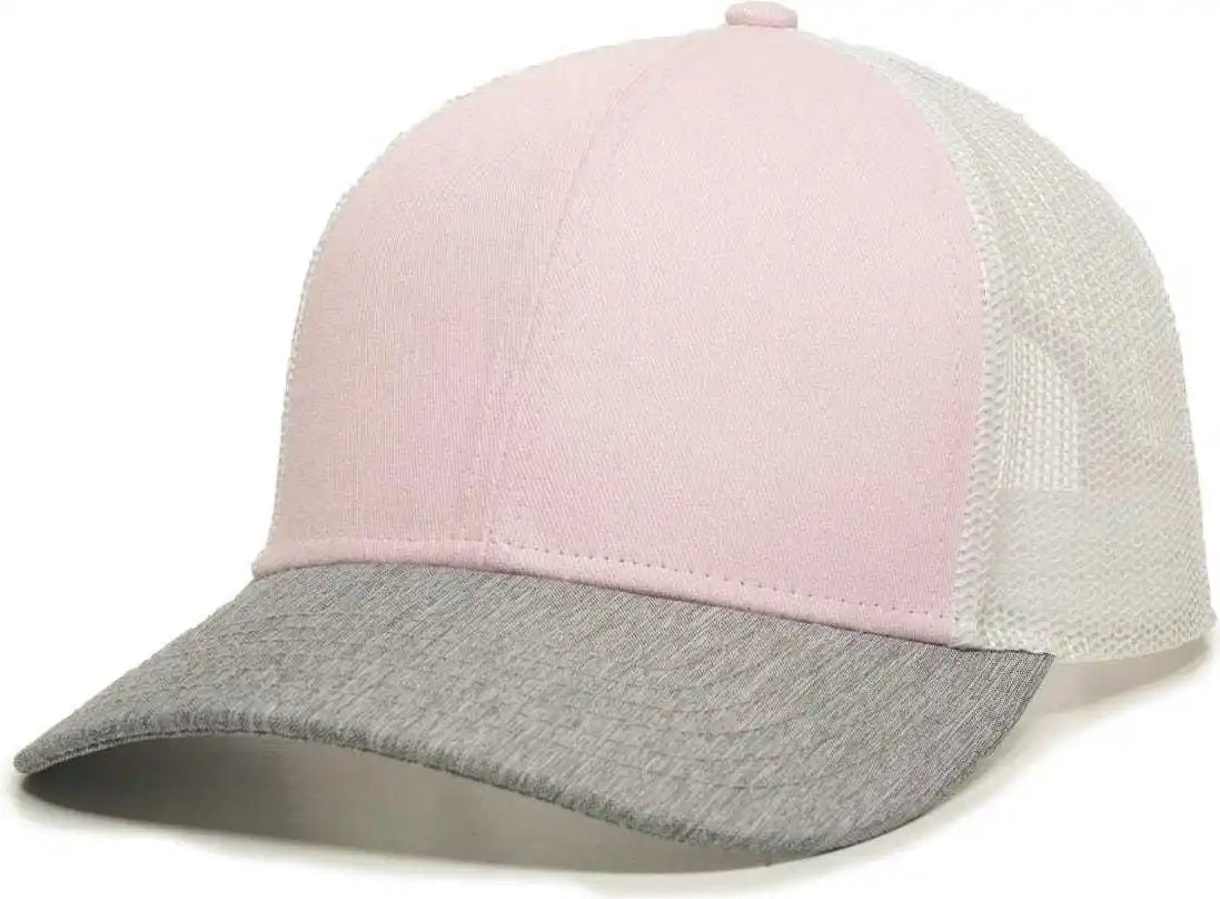 Oc Sports Oc770 Adjustable Mesh Back Cap with Sweatband - Pink White Heathered Gray - Green / 6 7/8’’ - 7 1/2’’