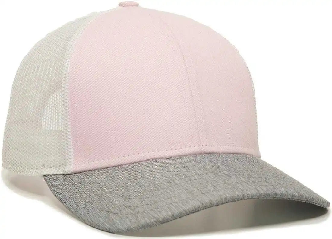 Oc Sports Oc770 Adjustable Mesh Back Cap with Sweatband - Pink White Heathered Gray - Green / 6 7/8’’ - 7 1/2’’