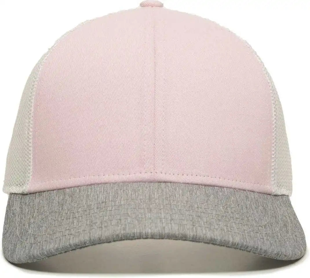 Oc Sports Oc770 Adjustable Mesh Back Cap with Sweatband - Pink White Heathered Gray - Green / 6 7/8’’ - 7 1/2’’