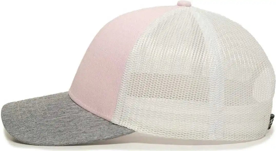 Oc Sports Oc770 Adjustable Mesh Back Cap with Sweatband - Pink White Heathered Gray - Green / 6 7/8’’ - 7 1/2’’