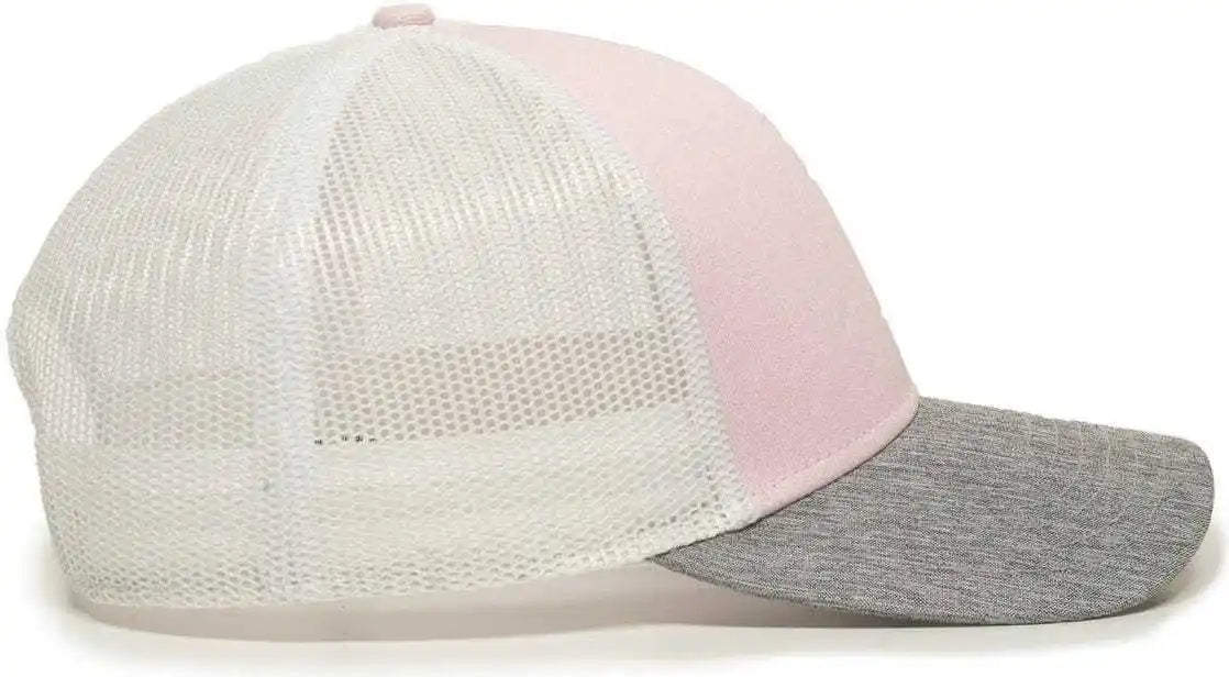 Oc Sports Oc770 Adjustable Mesh Back Cap with Sweatband - Pink White Heathered Gray - Green / 6 7/8’’ - 7 1/2’’
