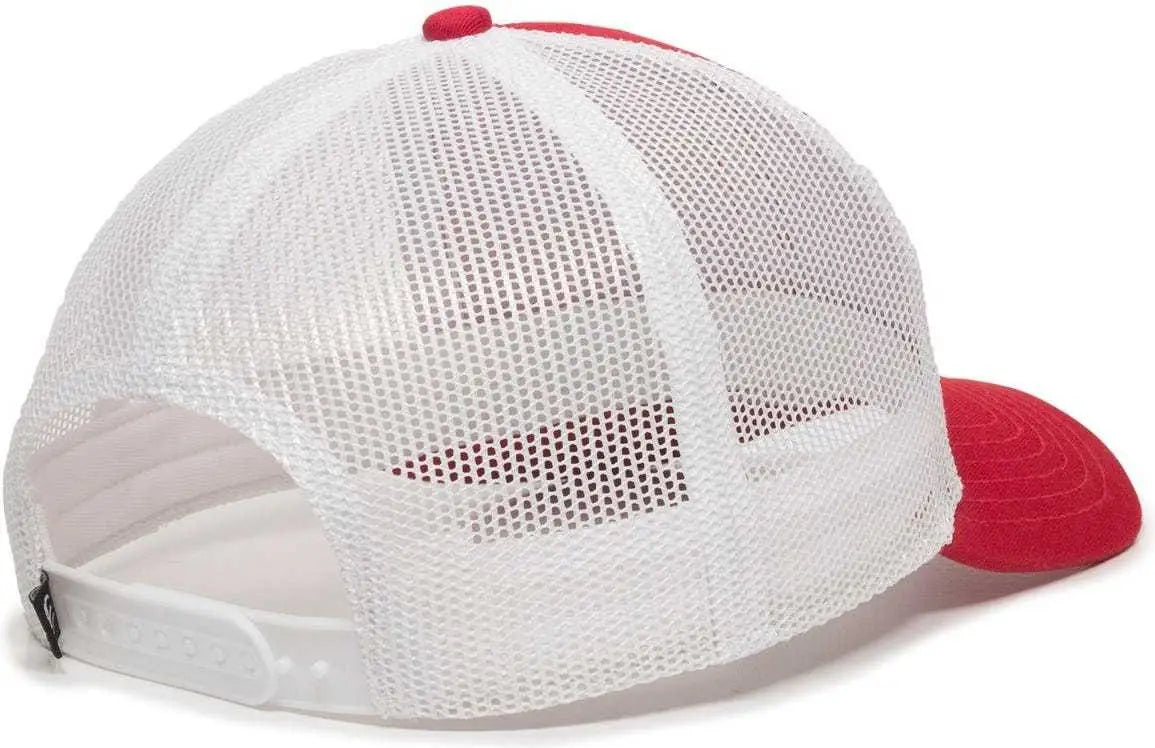 Oc Sports Oc770 Adjustable Mesh Back Cap with Sweatband - Red White - 6 7/8’’ - 7 1/2’’