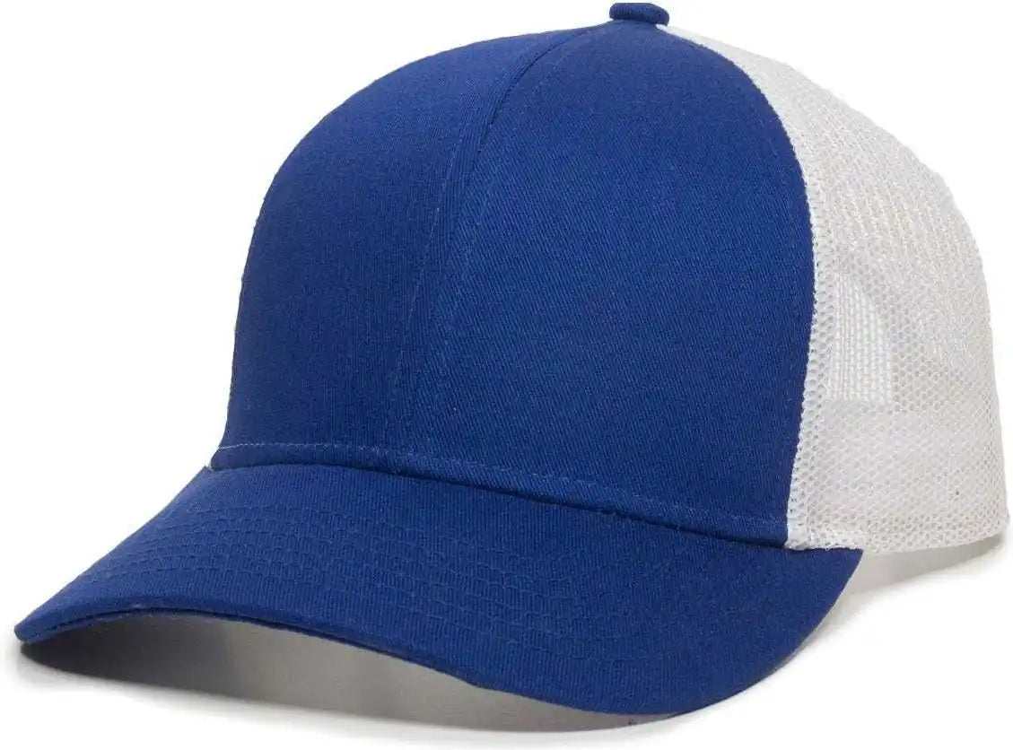 Oc Sports Oc770 Adjustable Mesh Back Cap with Sweatband - Royal White - 6 7/8’’ - 7 1/2’’