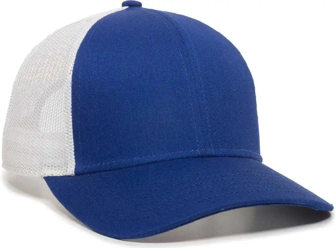 Oc Sports Oc770 Adjustable Mesh Back Cap with Sweatband - Royal White - 6 7/8’’ - 7 1/2’’